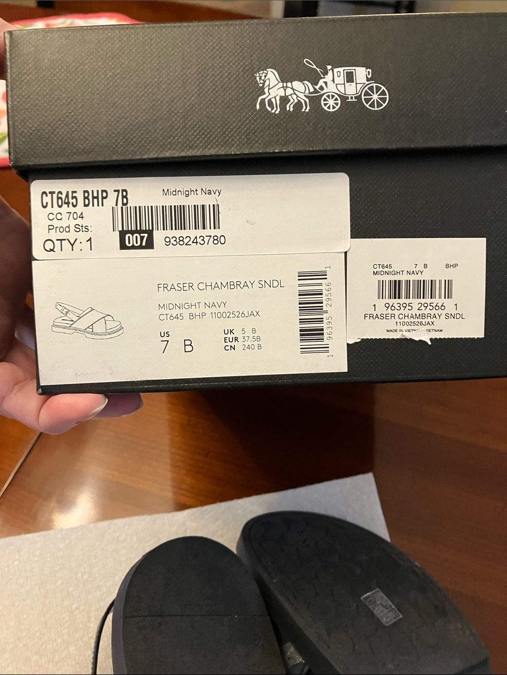COACH.Navy Signature Canvas Crisscross Slingback Sandals with Box. Size 7 Worn 1 - Picture 5 of 16